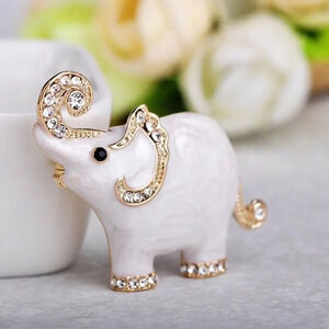 VQ White Elephant Brooch
